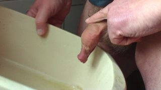 Foreskin wash, and wank, and cum