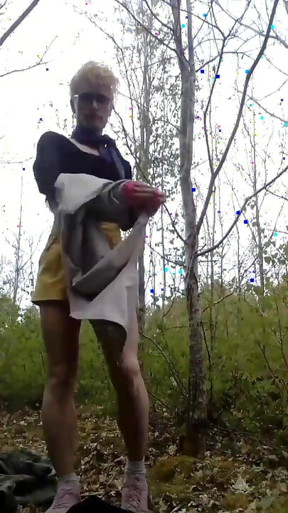 Sissy Whiteboi Jes Public Park Dildo