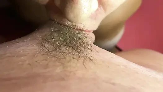 Close up cumshot right in mouth blowjob