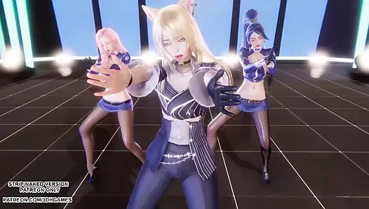MMD TWICE - говорить, что говорить Ahri Seraphine Kaisa, сексуальная Kpop, танец лиги легенд, хентай без цензуры, 4K 60FPS
