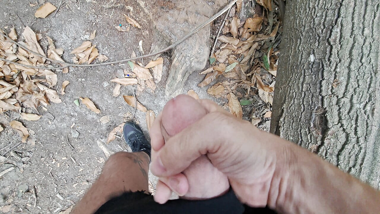 Public exposure of my big cock in a parking lot and the woods