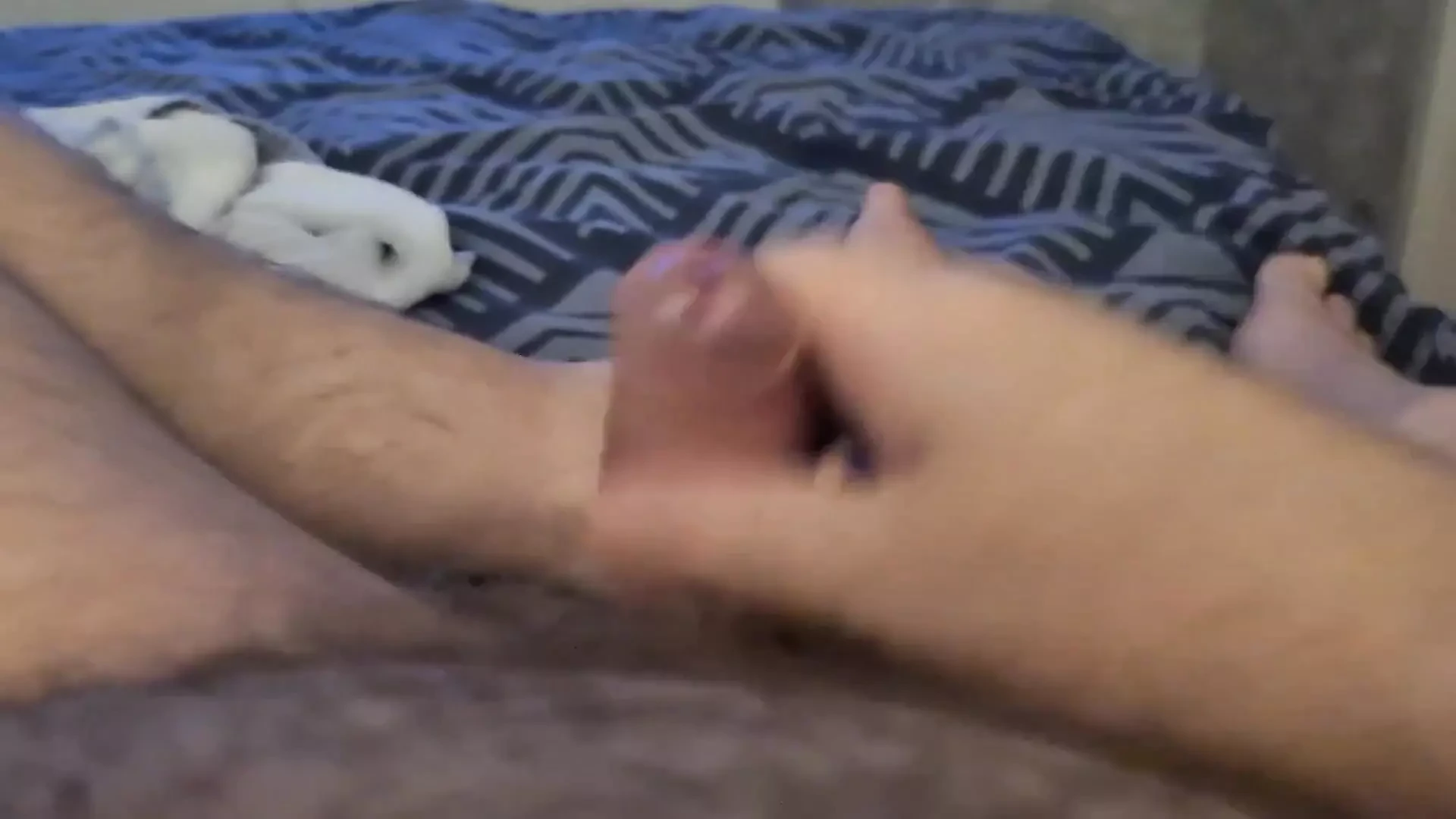 Daddy Plays with His Hard Cock in Bed He's Waiting for My Wet Ass