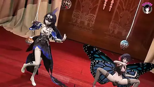 2 Sexy Girls Dancing + Sex With Insect (3D HENTAI)