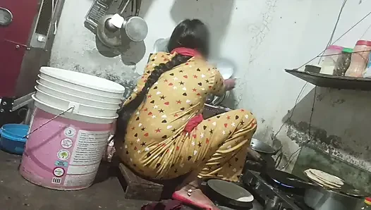 When the stepsister was cooking in the kitchen