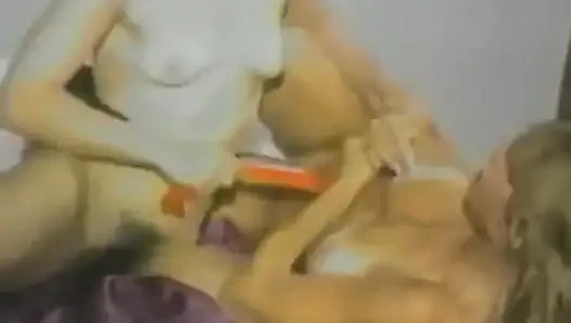 Blonde and Brunette Play Flight Then Fuck