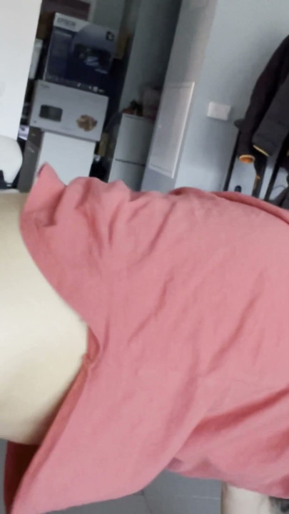 I get fucked doggy style in front of a porn movie and take a big load on my ass and back - Dazzlingfacegirl | Clip 1