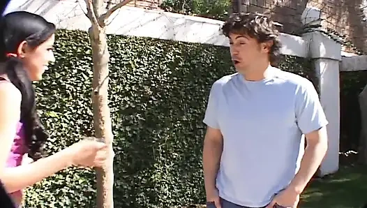 Brunette Babe in Hot Threesome