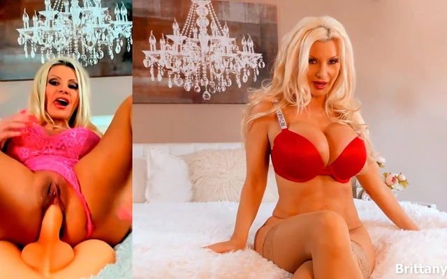 Horny Busty Blonde Brittany Andrews Dildo Fucks Her Pussy and Butt Hole!