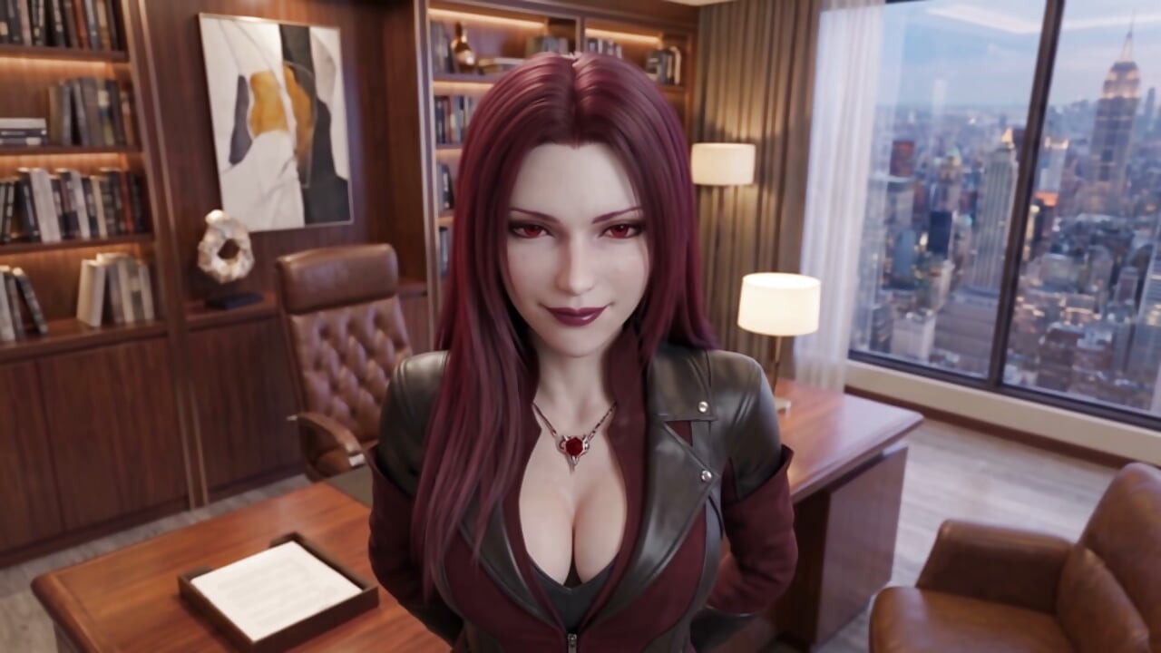 Vampira CEO Vesper quer você depois de horas - 3D Anime Office Fantasy