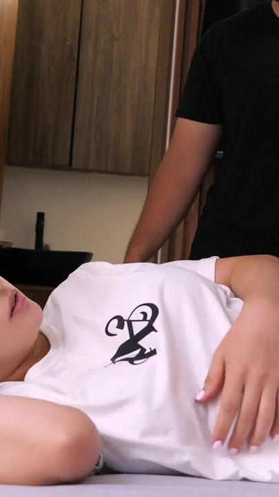 Stepdad catches his stepdaughter masturbating and fucks her hard by showering cum in her ass | Clip 1