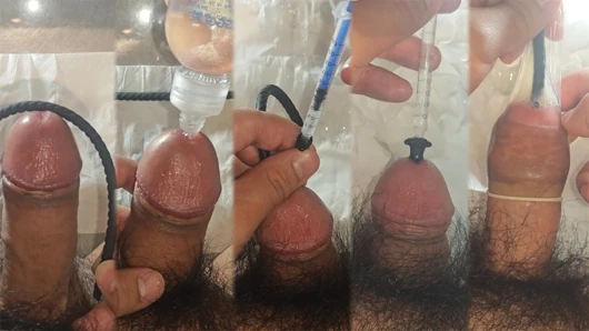 Ekstra uzun içi boş derin üretral çubuk, 30 cm, prezervatife boşalma, yarak sokma ve ses. Tam video