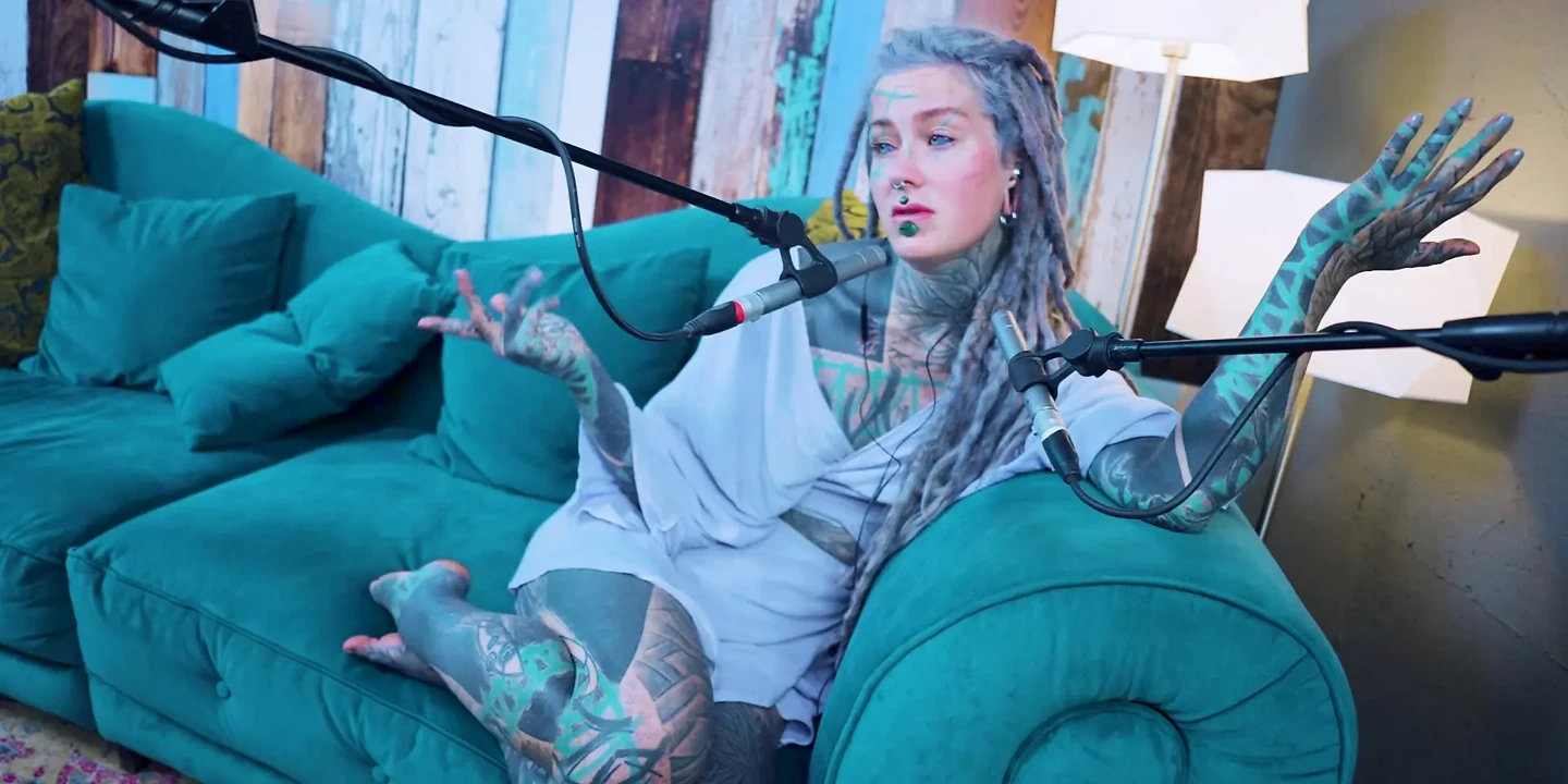 I talk about G - Grattitude- ASMR podcast SFW talking goth skinny girl dreadlocks tattoo model inked girl