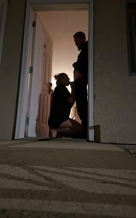 Trying to Get Caught! Sex in the Doorway at the Hotel