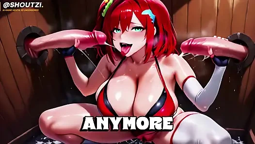 Double Glory Hole for Fans - Kneeling Cum-face Slut Services Both Holes Non-stop!