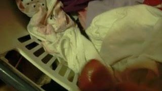 19 year old's white cotton panties get a load