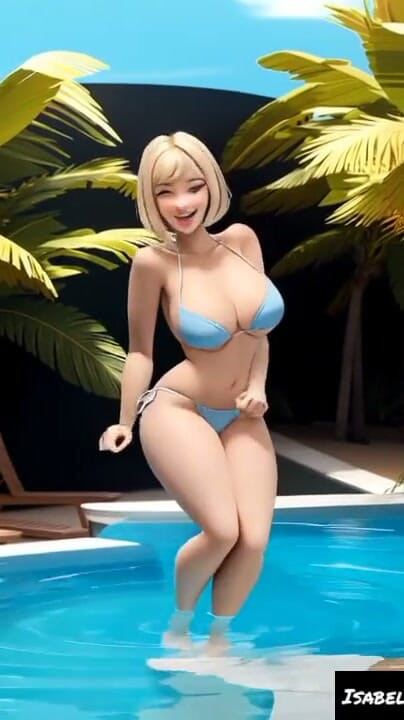 Isabelle Dupond at pool (Ai model) | Clip 1