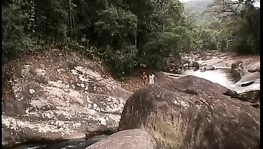 Sexy Spanish babe gets her butt fucked by the river, takes a hot facial