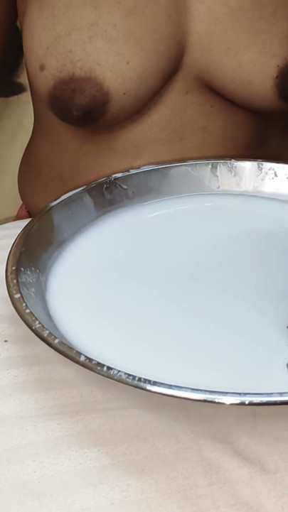 First Milking Video One Glass of Milk From Breast
