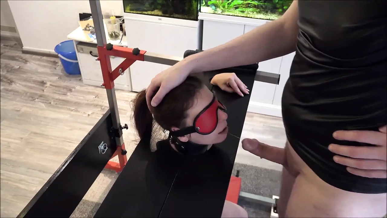 Slave Defenseless in Pillory Driven to Orgasm on Sybian