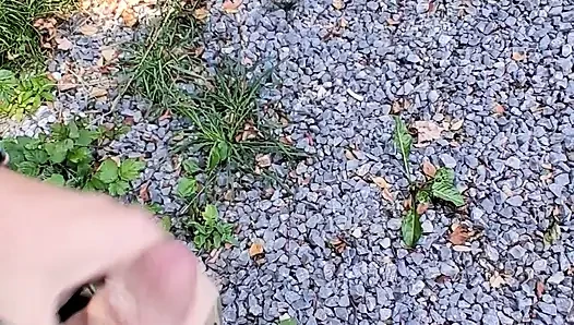 Risky handjob public