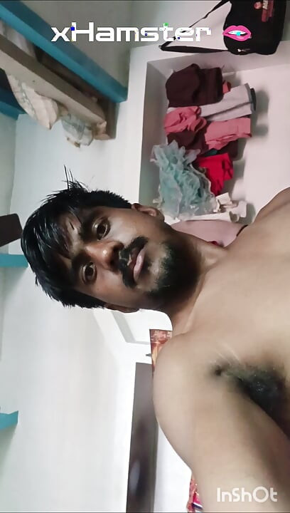 A lonely man is masturbating at home
