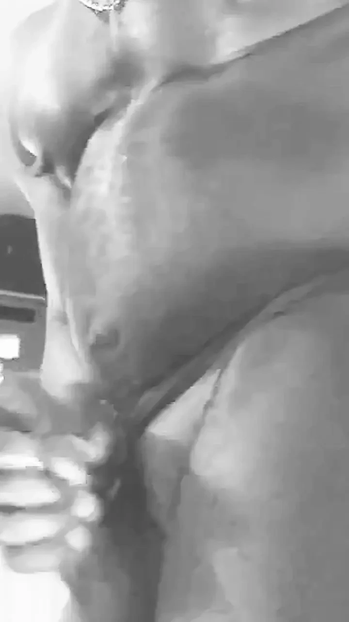 Black & White Black Muscle Dad Edging and Cum