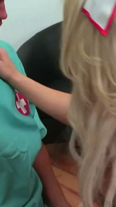 Busty blonde Milf nurse seduces the doctor in the hospital | Clip 1