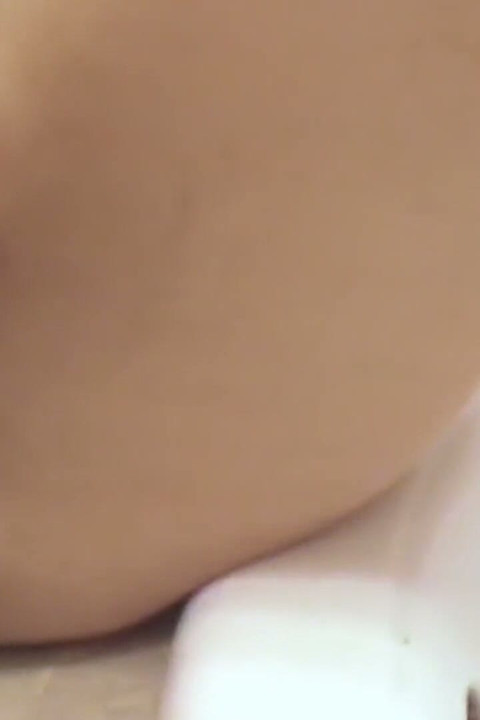 Busty Brunette Films Herself - Fingering in the Bathroom Mirror