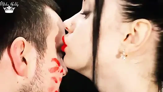 Roter lippenstift zusammenstellung & lippennecken! 50 $ statt des ursprünglichen preises 85 $