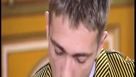 Brunette German MILF with Phat Ass Gets DP in Vintage FFM Threesome