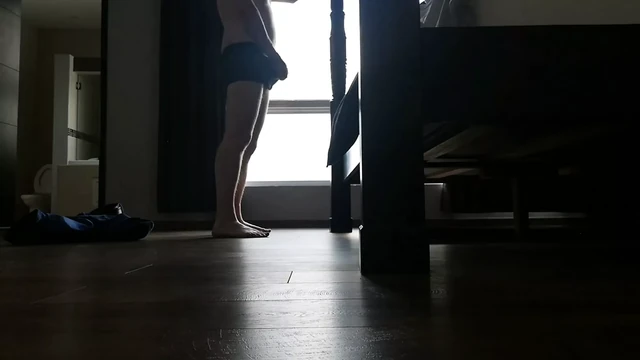 Straight Guy Strip Show and Shower Jerk Off