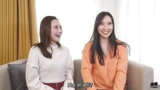 Surprisingly hot Japanese housewives interview and threesome sex