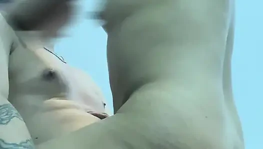 With kitty in the hot tub 1