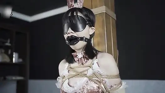 Xr61-the Girl Was Tied to a Pillar and Gagged with a Gag; She Kept Moaning and Groaning