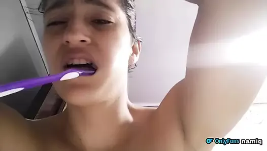 While she's picking her teeth, I fuck my stepmother on all fours