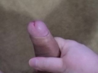 Masturbation de bite poilue mouillée non circoncise