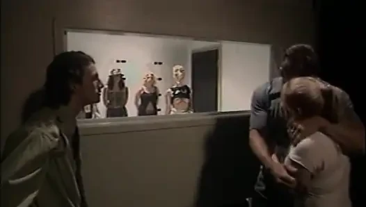Prison guard fills up hot slut's asshole with his huge cock in a cell
