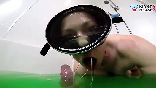 Messy Green Slime Mask Blow Job