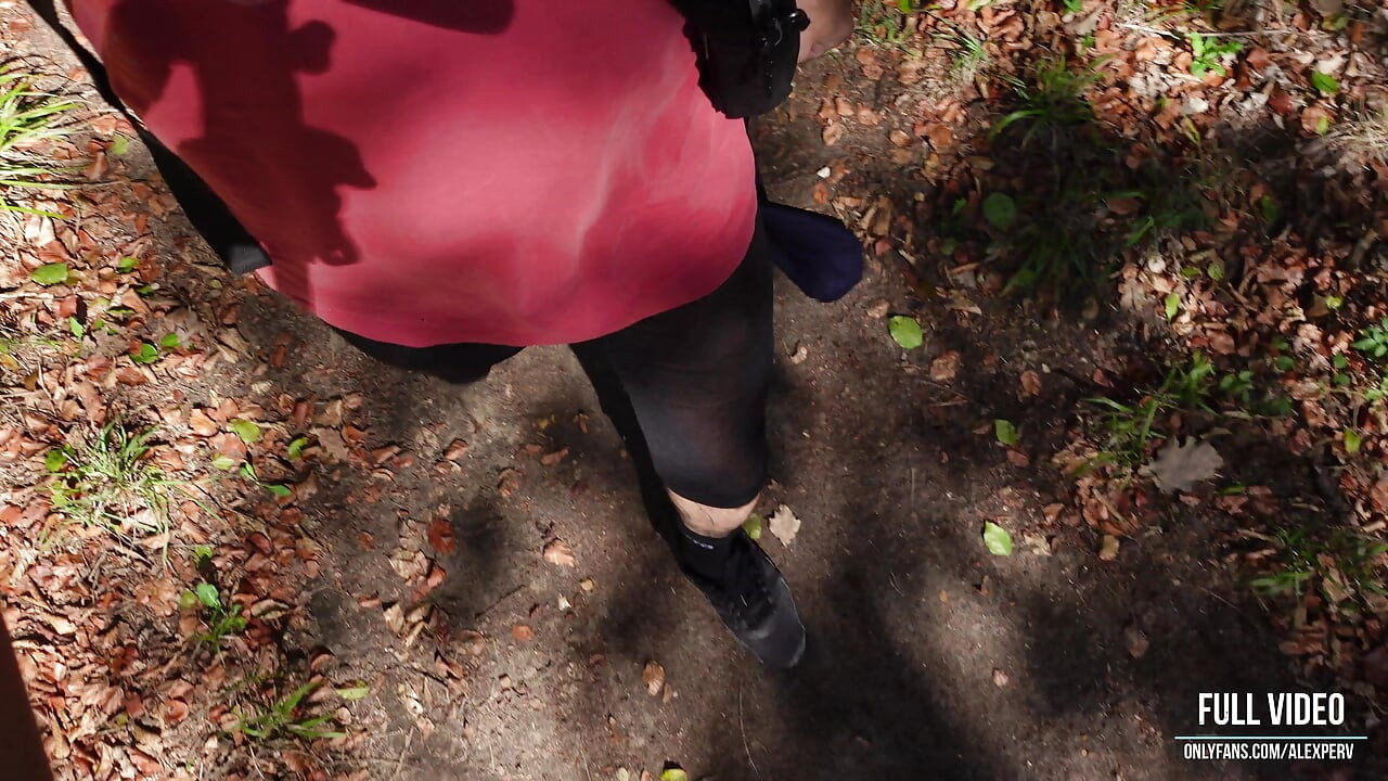 Strolling and jerking off my big cock in the woods public exposure part 1