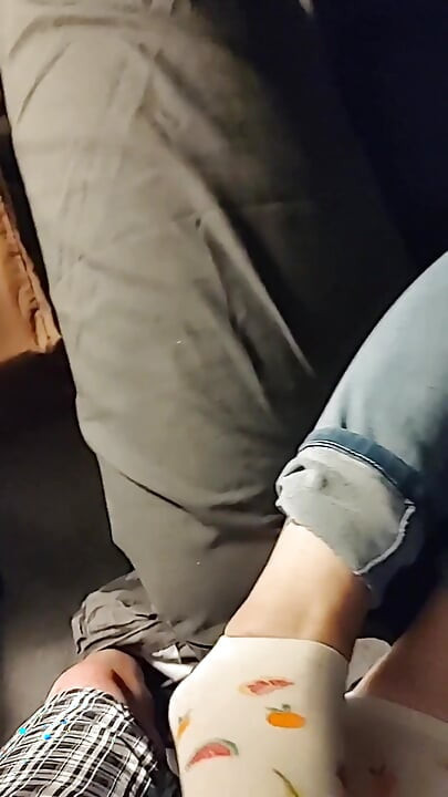 White Fruity Ankle Sockjob Sock Footjob - Cum on Socks