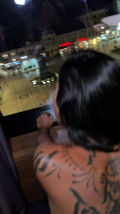 Night View Sex - She Presses Her Tits Against the Window and Begs for Deeper in POV