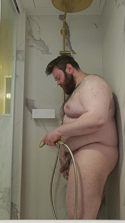 Chub showering in Poland