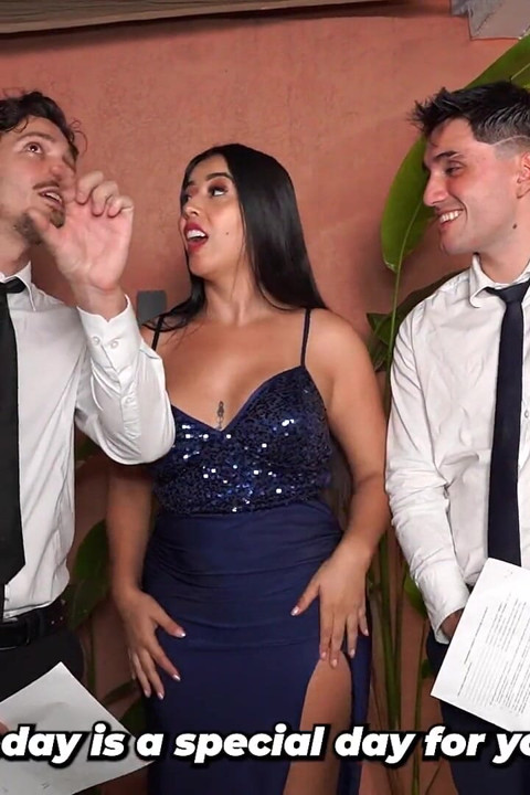 Huge Ass MILF Gets Interviewed by Two Dicky Italians