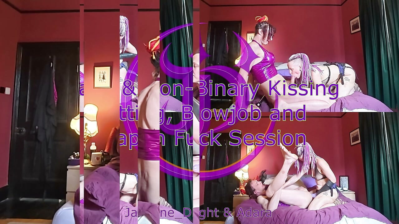 Jasmine_dlight & Adara - trans y no binarios besos frotando y follando con cinturón
