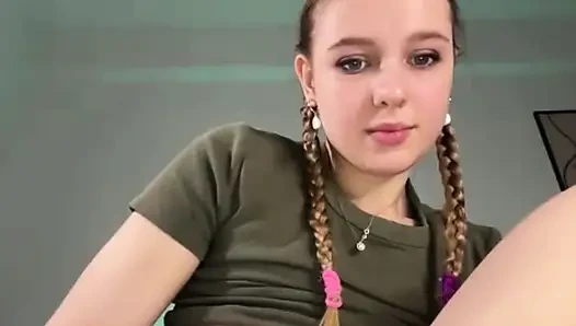 Riding dildo so hard with jucielussie creampie tight pussy