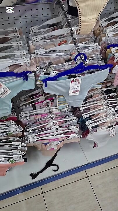 Juicy and thick Bulgarian dick shows off on the street and ends up smearing women's underwear with cum in a store