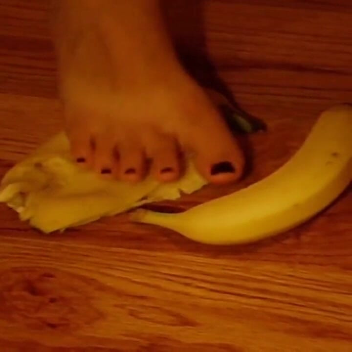 Crushing food with feet
