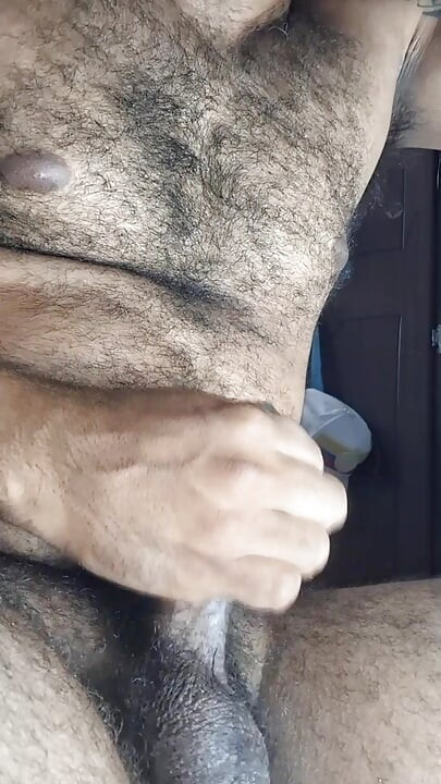 Playing with cock shot cum