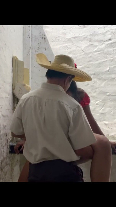 Stepfather fucks his beautiful, busty, big-assed stepdaughter in an abandoned house. | Clip 2