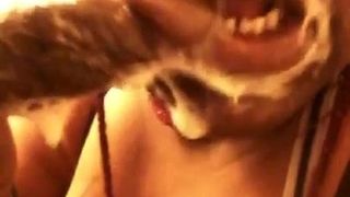 Quick DeepCumthroat for fat bitch
